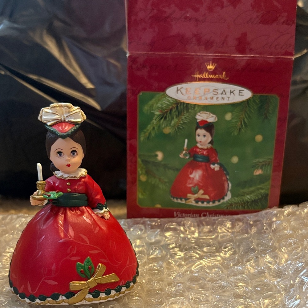 Hallmark Keepsake Red and Gold Victorian Lady Ornament 2001